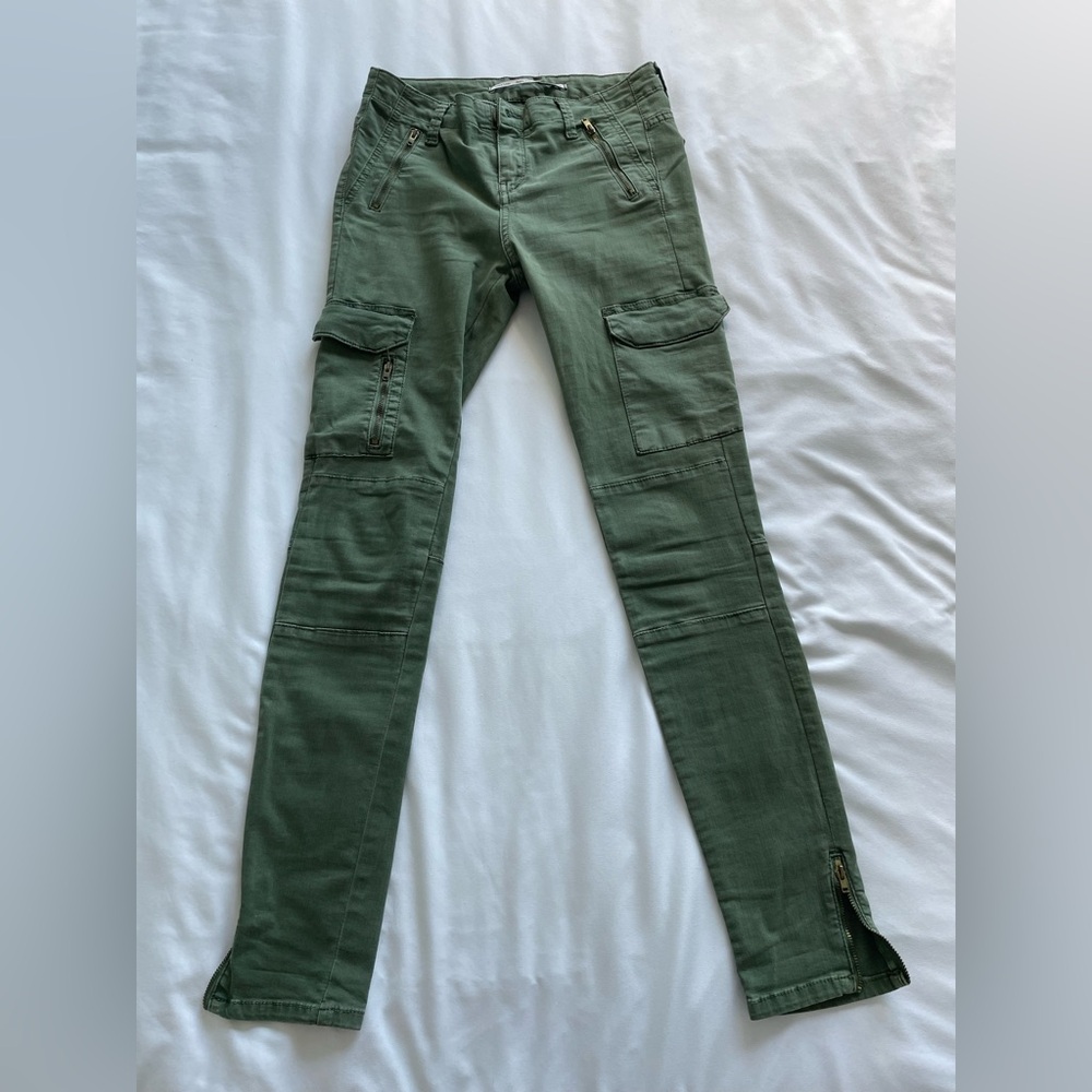 Zara Green Skinny Cargo Pants
